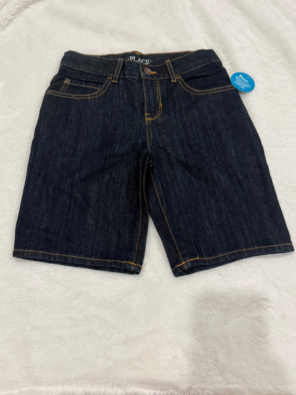 The Children's Place Boys Dark Blue Denim Shorts - Size 7